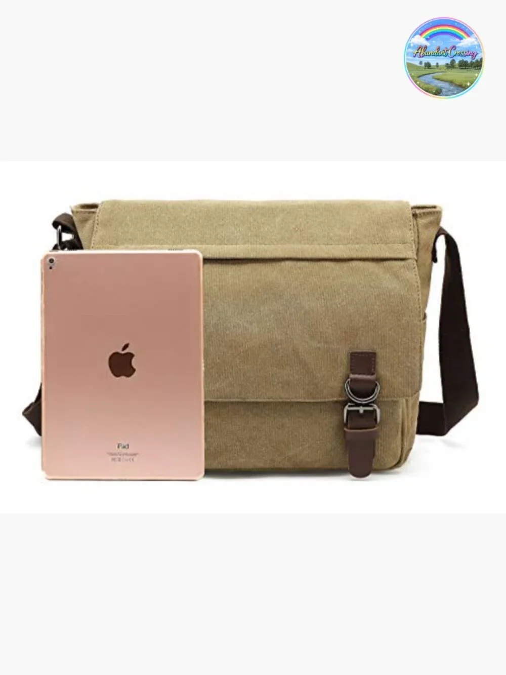 Canvas Vintage Messenger Bag Shoulder Bag Large Travel Crossbody 15inch Laptop
